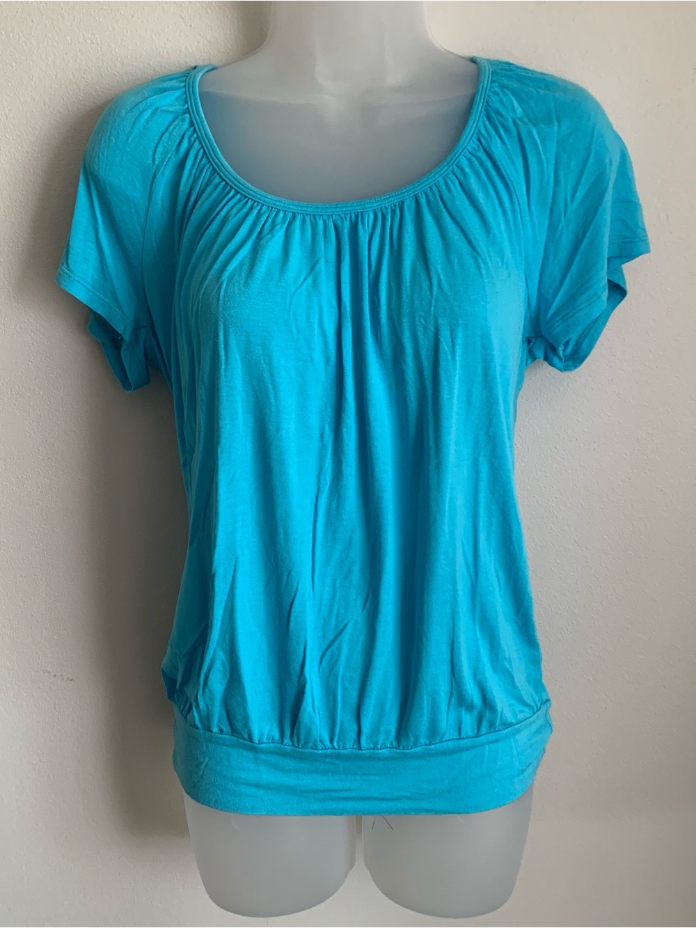 Rebecca Beeson Light Blue Scoop Neck Short Sleeve Top